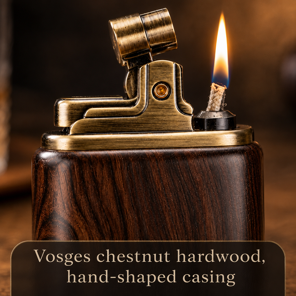 Vosges chestnut hardwood, hand-shaped casing