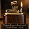 Vosges chestnut hardwood, hand-shaped casing