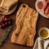 Alba Olive Wood Board + 4 Cheese Knives + Care Oil (11
