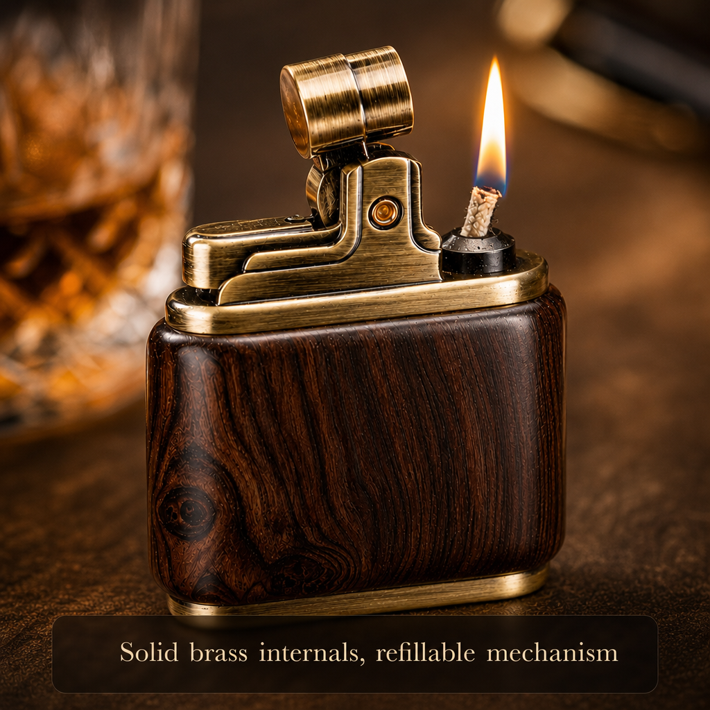 Solid brass internals, refillable mechanism