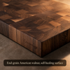 End-grain American walnut, self-healing surface