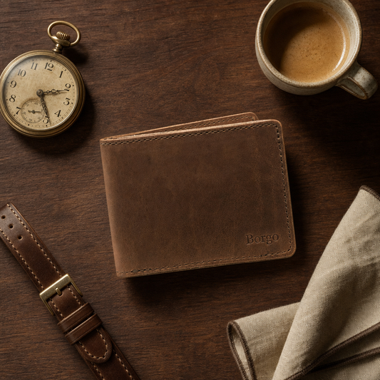 Borgo Italian Full-Grain Bifold Wallet hero shot
