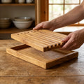 Alba Olive Wood Bread Board with Crumb Tray