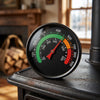 Magnetic stove thermometer with three zones on the stove top