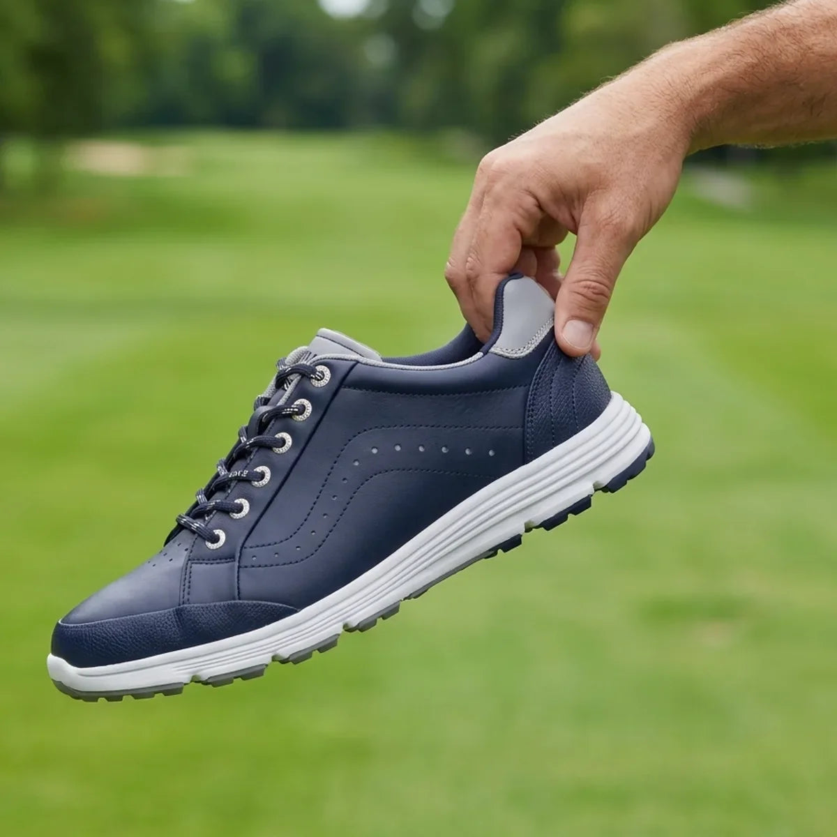 One shoe held by the heel, true to size
