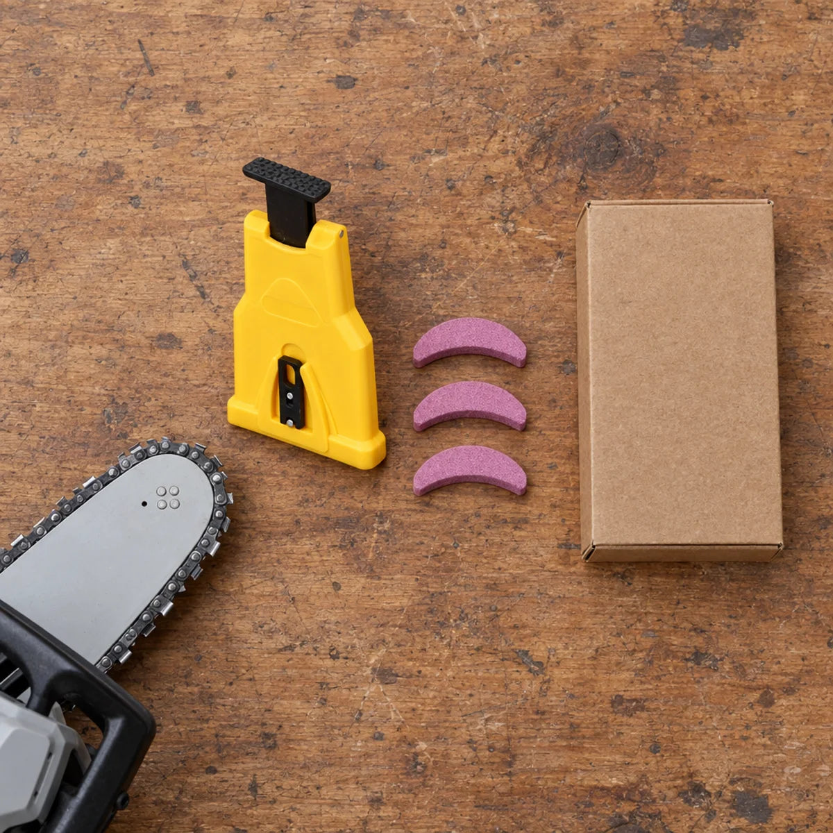 What comes in the box: one Ridgeford sharpener and three spare stones
