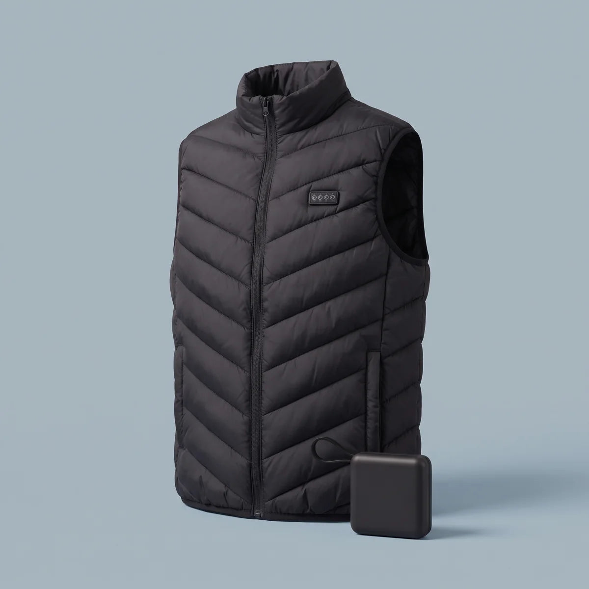 Calvane heated vest with its 10,000 mAh USB battery