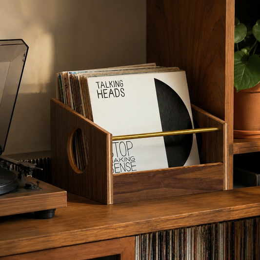 Sidetracked Workshop Solid Walnut Vinyl Crate